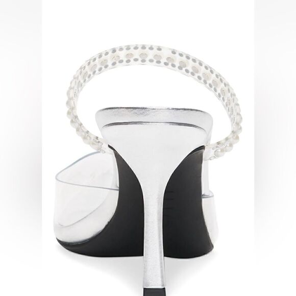 MATEO BY INC Clear Cindy Pointy Toe Stiletto Heeled pumps Mules Shoes 5.5 M - Picture 3 of 11